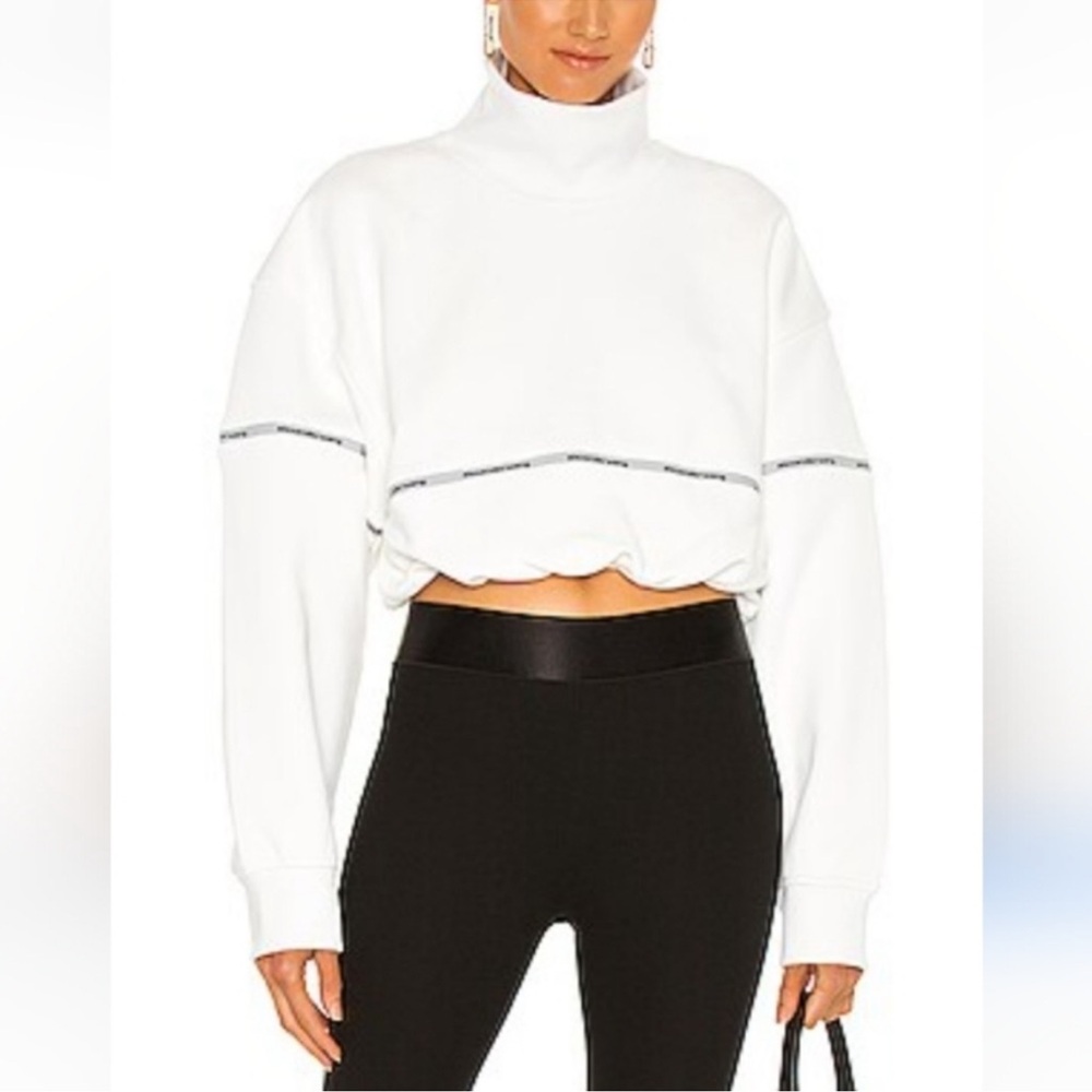 Alexander Wang White Cropped Sweatshirt